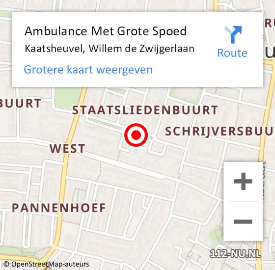 Locatie op kaart van de 112 melding: Ambulance Met Grote Spoed Naar Kaatsheuvel, Willem de Zwijgerlaan op 22 september 2018 16:31