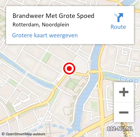 Locatie op kaart van de 112 melding: Brandweer Met Grote Spoed Naar Rotterdam, Noordplein op 22 september 2018 19:36