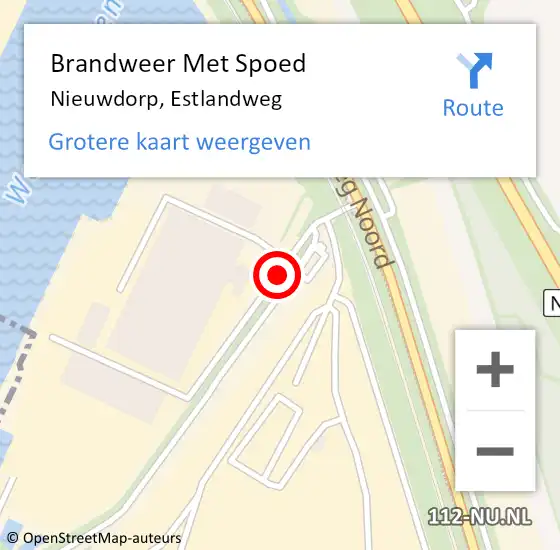 Locatie op kaart van de 112 melding: Brandweer Met Spoed Naar Nieuwdorp, Estlandweg op 23 september 2018 06:26