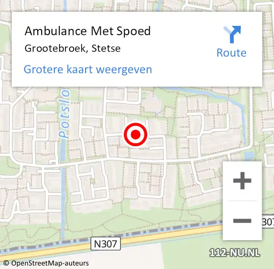Locatie op kaart van de 112 melding: Ambulance Met Spoed Naar Grootebroek, Stetse op 23 september 2018 06:42