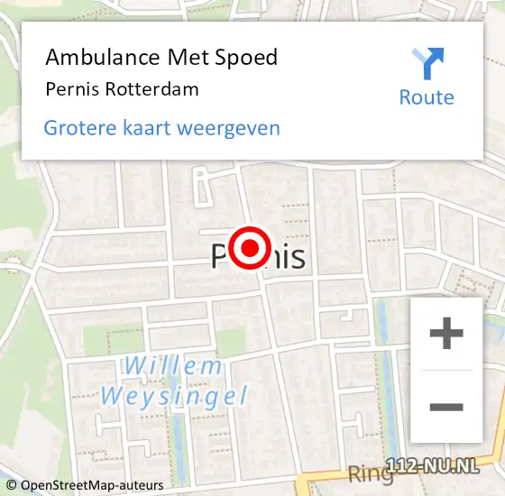 Locatie op kaart van de 112 melding: Ambulance Met Spoed Naar Pernis Rotterdam op 23 september 2018 13:52