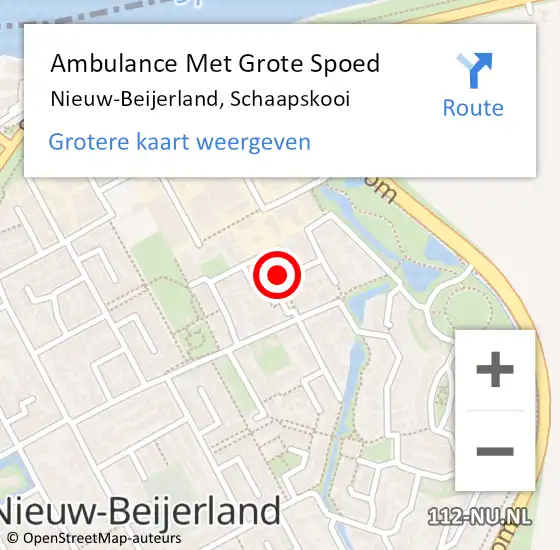 Locatie op kaart van de 112 melding: Ambulance Met Grote Spoed Naar Nieuw-Beijerland, Schaapskooi op 23 september 2018 19:51