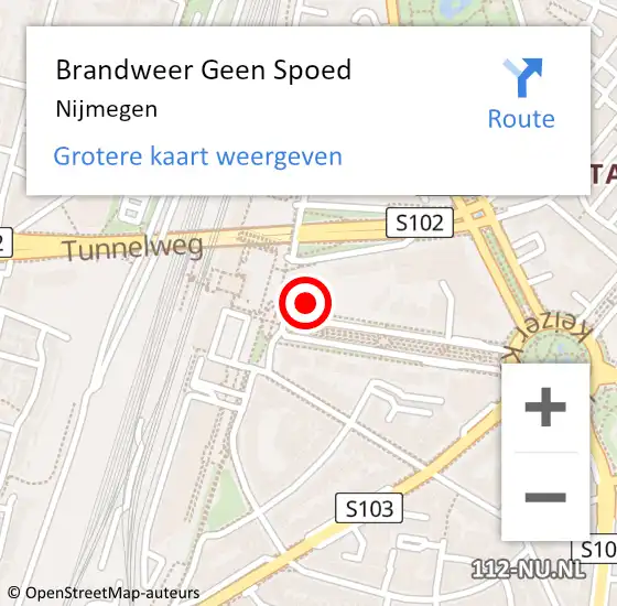 Locatie op kaart van de 112 melding: Brandweer Geen Spoed Naar Nijmegen op 23 september 2018 23:42