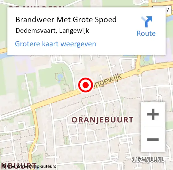 Locatie op kaart van de 112 melding: Brandweer Met Grote Spoed Naar Dedemsvaart, Langewijk op 24 september 2018 01:42