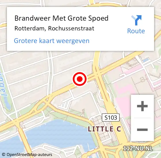 Locatie op kaart van de 112 melding: Brandweer Met Grote Spoed Naar Rotterdam, Rochussenstraat op 24 september 2018 07:33