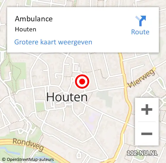 Locatie op kaart van de 112 melding: Ambulance Houten op 24 september 2018 07:56