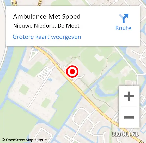 Locatie op kaart van de 112 melding: Ambulance Met Spoed Naar Nieuwe Niedorp, De Meet op 24 september 2018 09:50