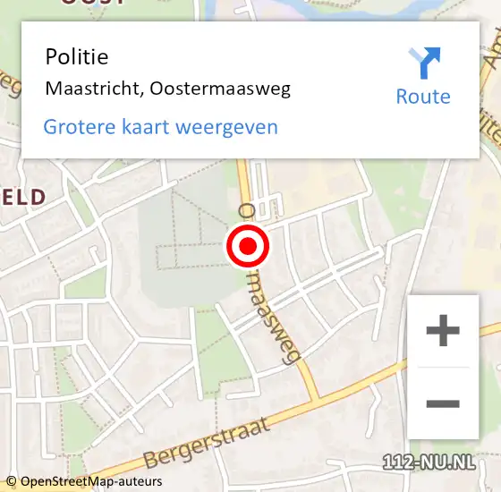 Locatie op kaart van de 112 melding: Politie Maastricht, Oostermaasweg op 24 september 2018 12:51