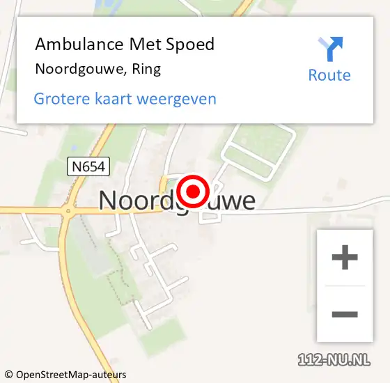 Locatie op kaart van de 112 melding: Ambulance Met Spoed Naar Noordgouwe, Ring op 24 september 2018 14:31