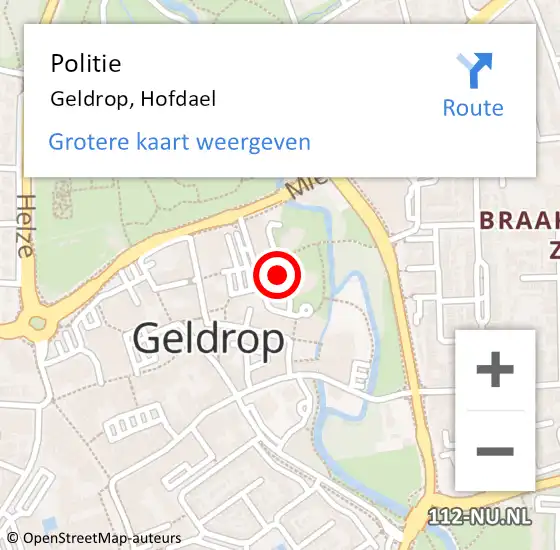 Locatie op kaart van de 112 melding: Politie Geldrop, Hofdael op 24 september 2018 15:23