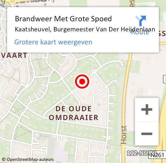 Locatie op kaart van de 112 melding: Brandweer Met Grote Spoed Naar Kaatsheuvel, Burgemeester Van Der Heijdenlaan op 24 september 2018 18:02