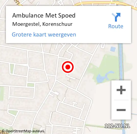 Locatie op kaart van de 112 melding: Ambulance Met Spoed Naar Moergestel, Korenschuur op 25 september 2018 12:59