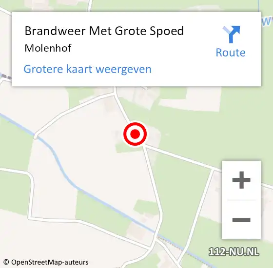 Locatie op kaart van de 112 melding: Brandweer Met Grote Spoed Naar Molenhof op 25 september 2018 13:15