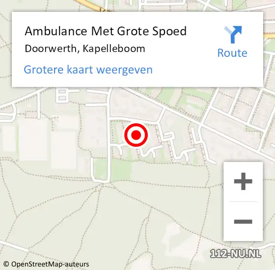 Locatie op kaart van de 112 melding: Ambulance Met Grote Spoed Naar Doorwerth, Kapelleboom op 25 september 2018 20:31