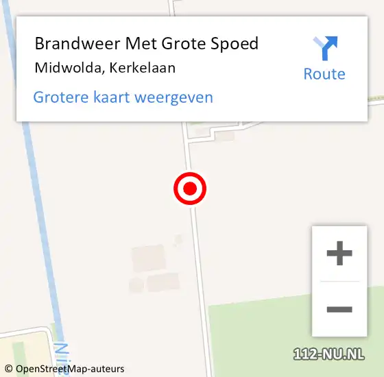 Locatie op kaart van de 112 melding: Brandweer Met Grote Spoed Naar Midwolda, Kerkelaan op 26 september 2018 06:30