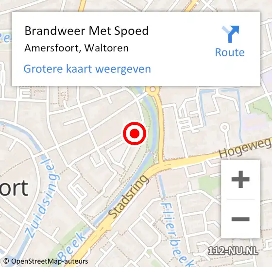 Locatie op kaart van de 112 melding: Brandweer Met Spoed Naar Amersfoort, Waltoren op 26 september 2018 11:04