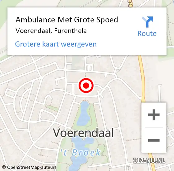 Locatie op kaart van de 112 melding: Ambulance Met Grote Spoed Naar Voerendaal, Furenthela op 10 maart 2014 09:49