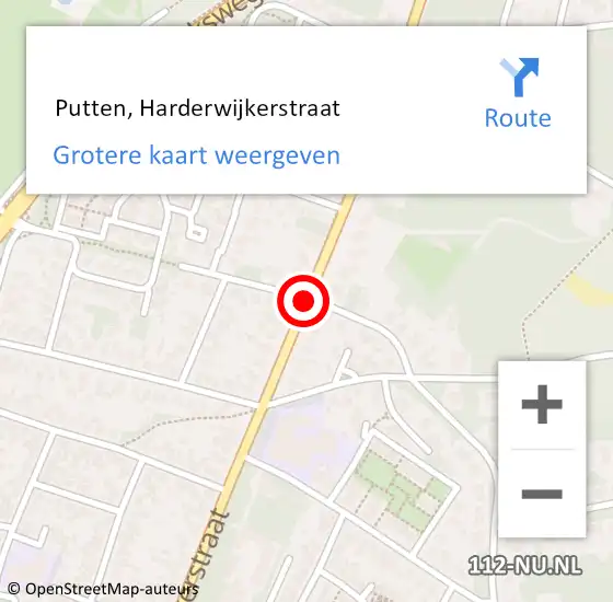 Locatie op kaart van de 112 melding:  Putten, Harderwijkerstraat op 27 september 2018 08:38