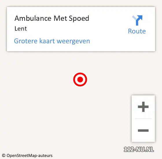 Locatie op kaart van de 112 melding: Ambulance Met Spoed Naar Lent op 27 september 2018 12:14