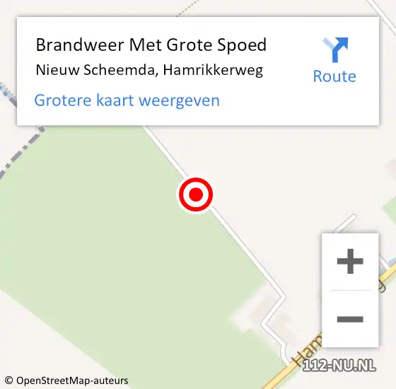 Locatie op kaart van de 112 melding: Brandweer Met Grote Spoed Naar Nieuw Scheemda, Hamrikkerweg op 27 september 2018 15:18