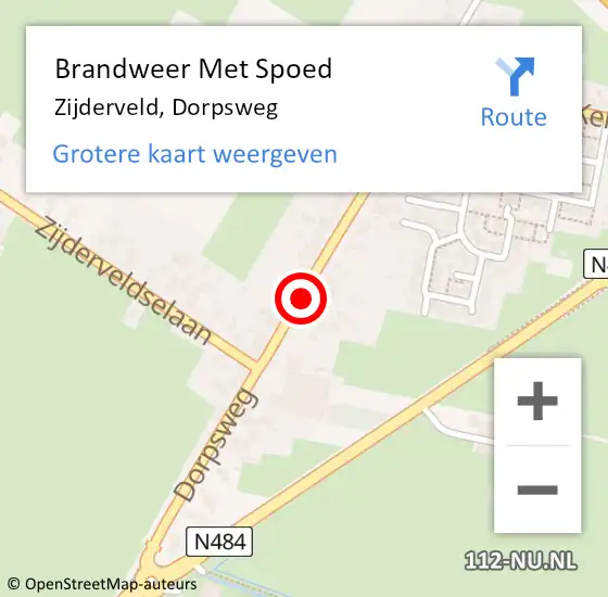 Locatie op kaart van de 112 melding: Brandweer Met Spoed Naar Zijderveld, Dorpsweg op 27 september 2018 18:22