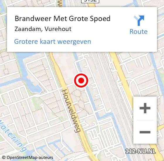 Locatie op kaart van de 112 melding: Brandweer Met Grote Spoed Naar Zaandam, Vurehout op 27 september 2018 20:16