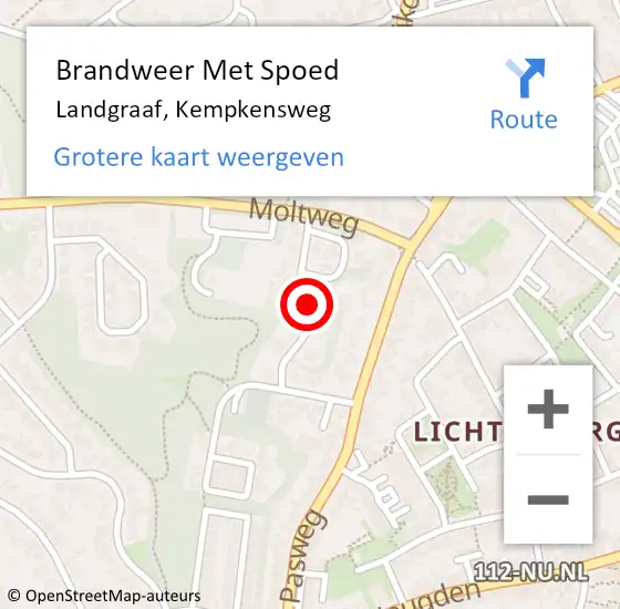 Locatie op kaart van de 112 melding: Brandweer Met Spoed Naar Landgraaf, Kempkensweg op 28 september 2018 07:33