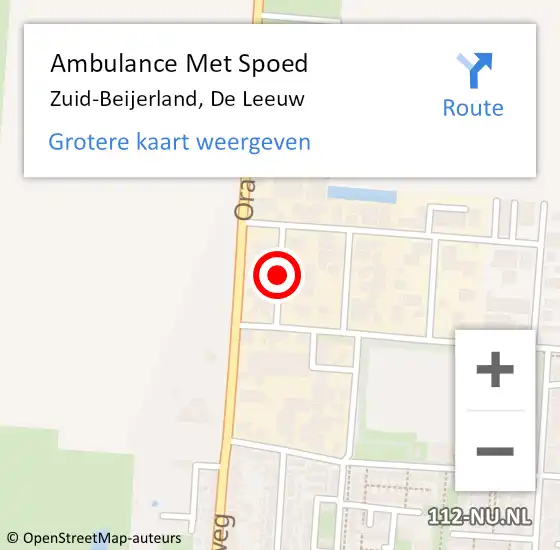 Locatie op kaart van de 112 melding: Ambulance Met Spoed Naar Zuid-Beijerland, De Leeuw op 28 september 2018 09:43