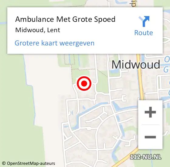 Locatie op kaart van de 112 melding: Ambulance Met Grote Spoed Naar Lent, A2 op 28 september 2018 10:53