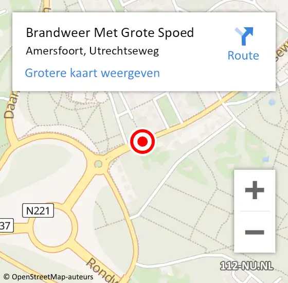 Locatie op kaart van de 112 melding: Brandweer Met Grote Spoed Naar Amersfoort, Utrechtseweg op 28 september 2018 15:46