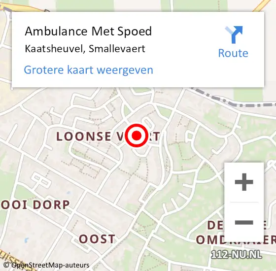 Locatie op kaart van de 112 melding: Ambulance Met Spoed Naar Kaatsheuvel, Smallevaert op 28 september 2018 16:51