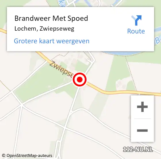 Locatie op kaart van de 112 melding: Brandweer Met Spoed Naar Lochem, Zwiepseweg op 28 september 2018 19:43
