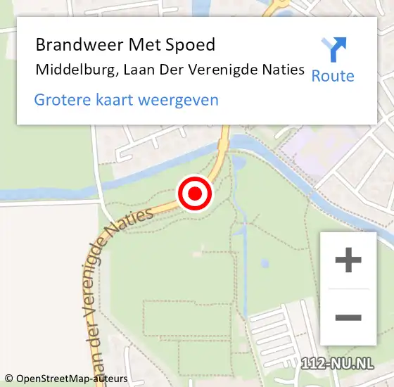 Locatie op kaart van de 112 melding: Brandweer Met Spoed Naar Middelburg, Laan Der Verenigde Naties op 28 september 2018 19:59