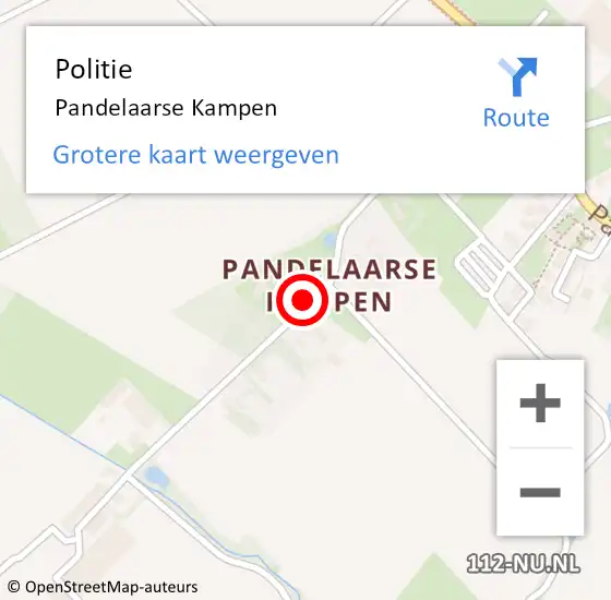 Locatie op kaart van de 112 melding: Politie Pandelaarse Kampen op 29 september 2018 10:25
