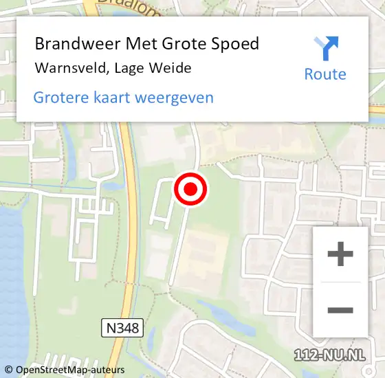 Locatie op kaart van de 112 melding: Brandweer Met Grote Spoed Naar Warnsveld, Lage Weide op 29 september 2018 17:49