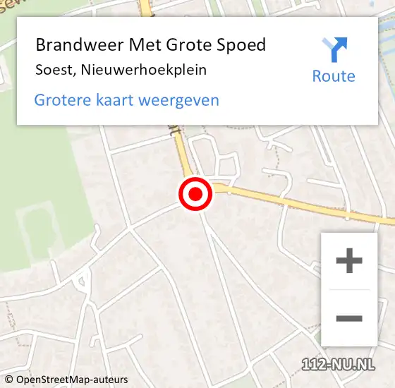 Locatie op kaart van de 112 melding: Brandweer Met Grote Spoed Naar Soest, Nieuwerhoekplein op 29 september 2018 18:33