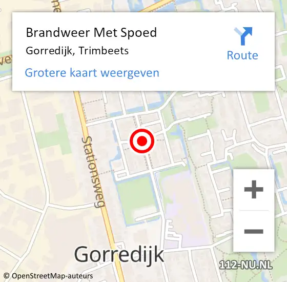 Locatie op kaart van de 112 melding: Brandweer Met Spoed Naar Gorredijk, Trimbeets op 30 september 2018 00:27