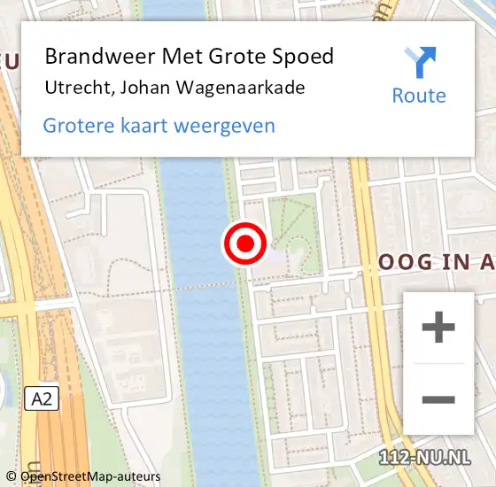 Locatie op kaart van de 112 melding: Brandweer Met Grote Spoed Naar Utrecht, Johan Wagenaarkade op 30 september 2018 00:27