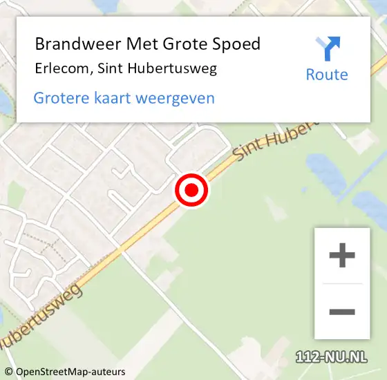 Locatie op kaart van de 112 melding: Brandweer Met Grote Spoed Naar Erlecom, Sint Hubertusweg op 30 september 2018 04:43