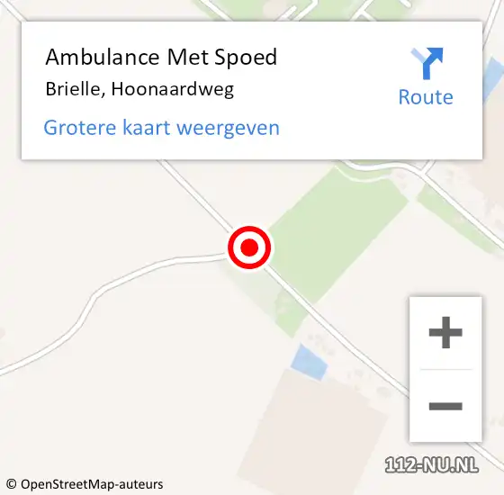 Locatie op kaart van de 112 melding: Ambulance Met Spoed Naar Brielle, Hoonaardweg op 30 september 2018 13:09