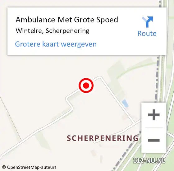 Locatie op kaart van de 112 melding: Ambulance Met Grote Spoed Naar Wintelre, Scherpenering op 30 september 2018 22:03