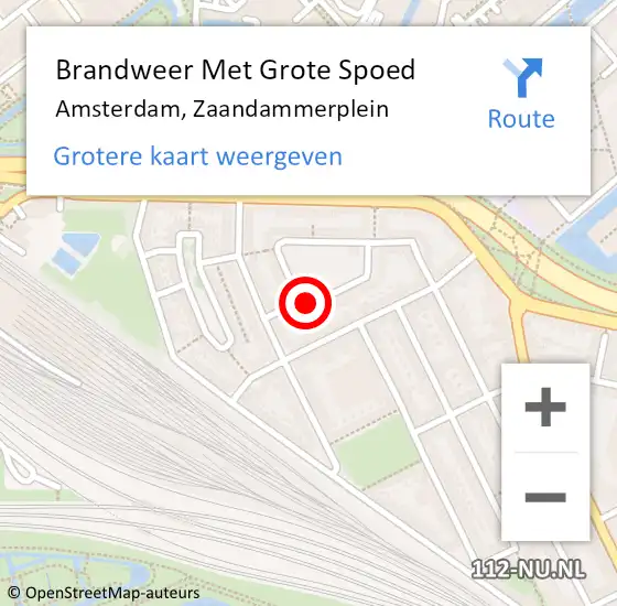 Locatie op kaart van de 112 melding: Brandweer Met Grote Spoed Naar Amsterdam, Zaandammerplein op 1 oktober 2018 04:45