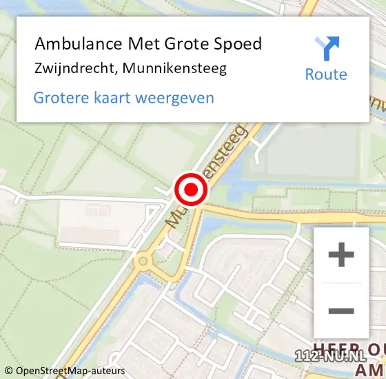 Locatie op kaart van de 112 melding: Ambulance Met Grote Spoed Naar Zwijndrecht, Munnikensteeg op 1 oktober 2018 08:17