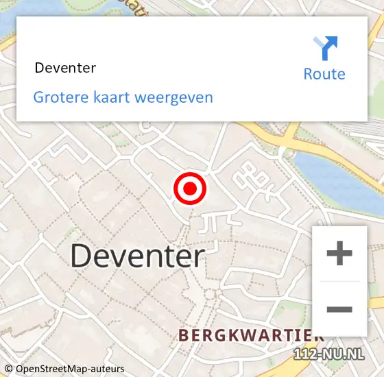 Locatie op kaart van de 112 melding:  Deventer op 1 oktober 2018 15:28