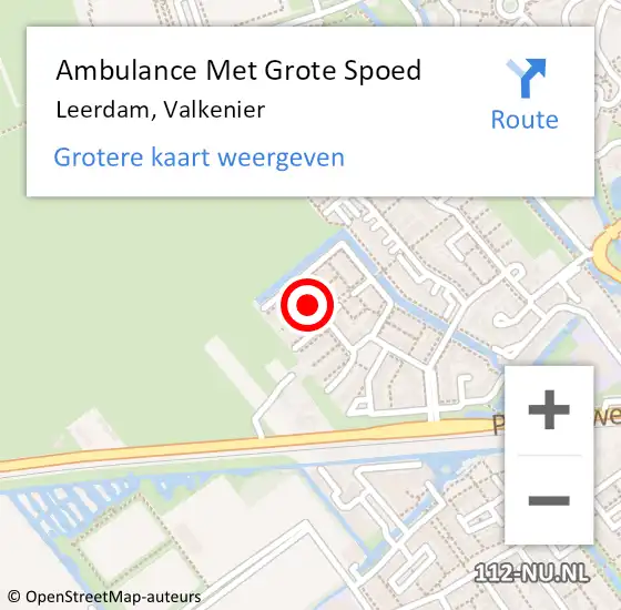 Locatie op kaart van de 112 melding: Ambulance Met Grote Spoed Naar Leerdam, Valkenier op 2 oktober 2018 00:49