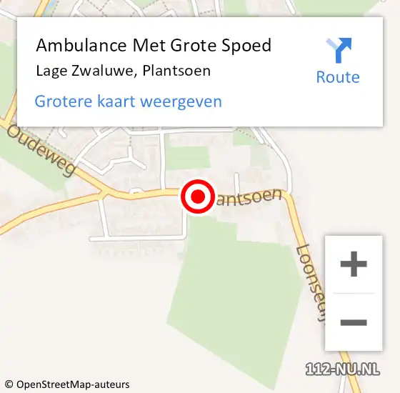 Locatie op kaart van de 112 melding: Ambulance Met Grote Spoed Naar Lage Zwaluwe, Plantsoen op 2 oktober 2018 13:51