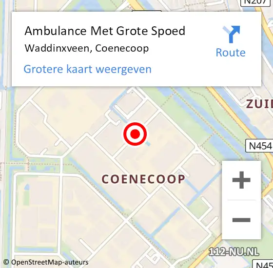 Locatie op kaart van de 112 melding: Ambulance Met Grote Spoed Naar Waddinxveen, Coenecoop op 2 oktober 2018 14:16