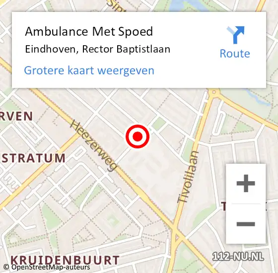 Locatie op kaart van de 112 melding: Ambulance Met Spoed Naar Eindhoven, Rector Baptistlaan op 2 oktober 2018 19:49