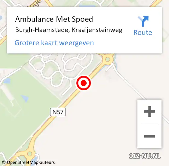 Locatie op kaart van de 112 melding: Ambulance Met Spoed Naar Burgh-Haamstede, Kraaijensteinweg op 3 oktober 2018 13:33