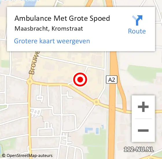 Locatie op kaart van de 112 melding: Ambulance Met Grote Spoed Naar Maasbracht, Kromstraat op 3 oktober 2018 14:02
